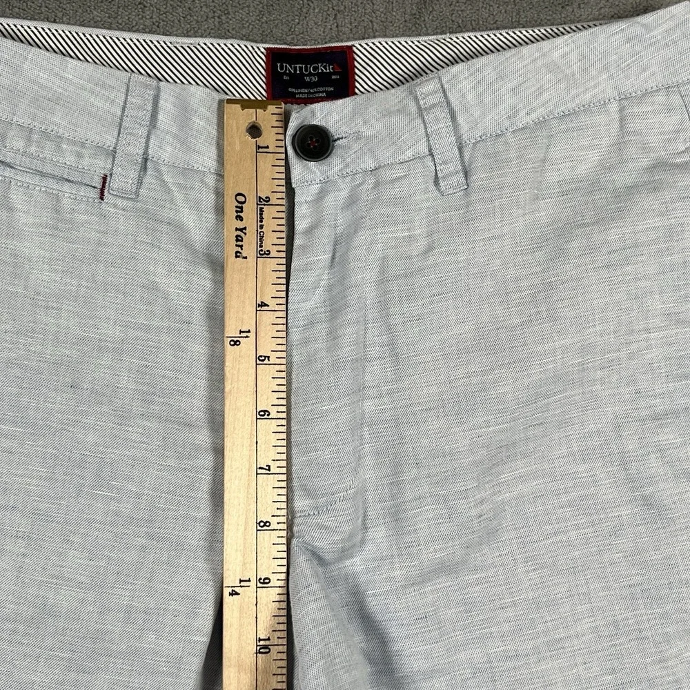 UNTUCKit Shorts Mens 30 Blue St. Julien Linen Blend Chino 9 Inseam Casual Summer